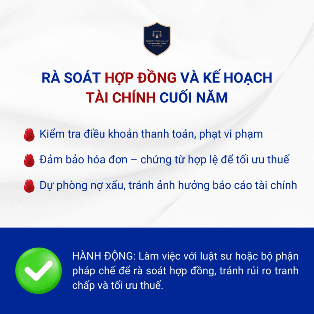 Rà soát hợp đồng và kế hoạch tài chính cuối năm
